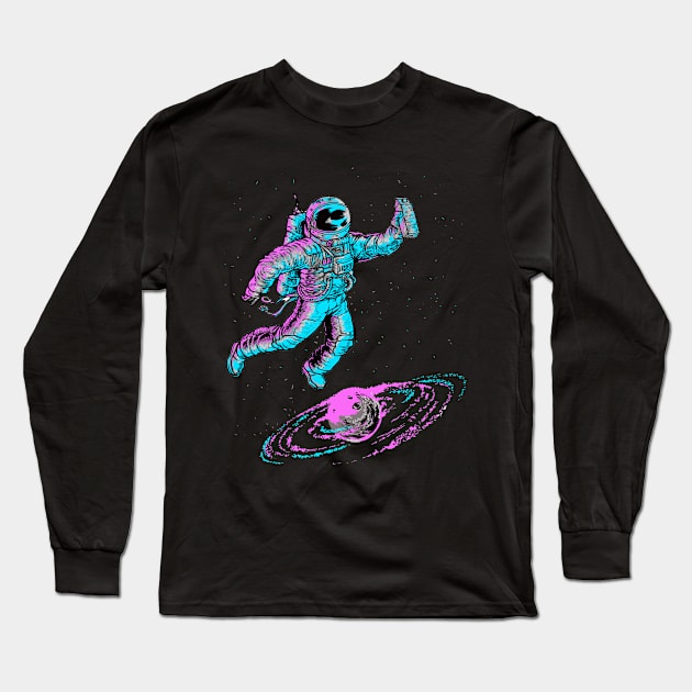 Milky Way Astronaut Long Sleeve T-Shirt by silpinstd